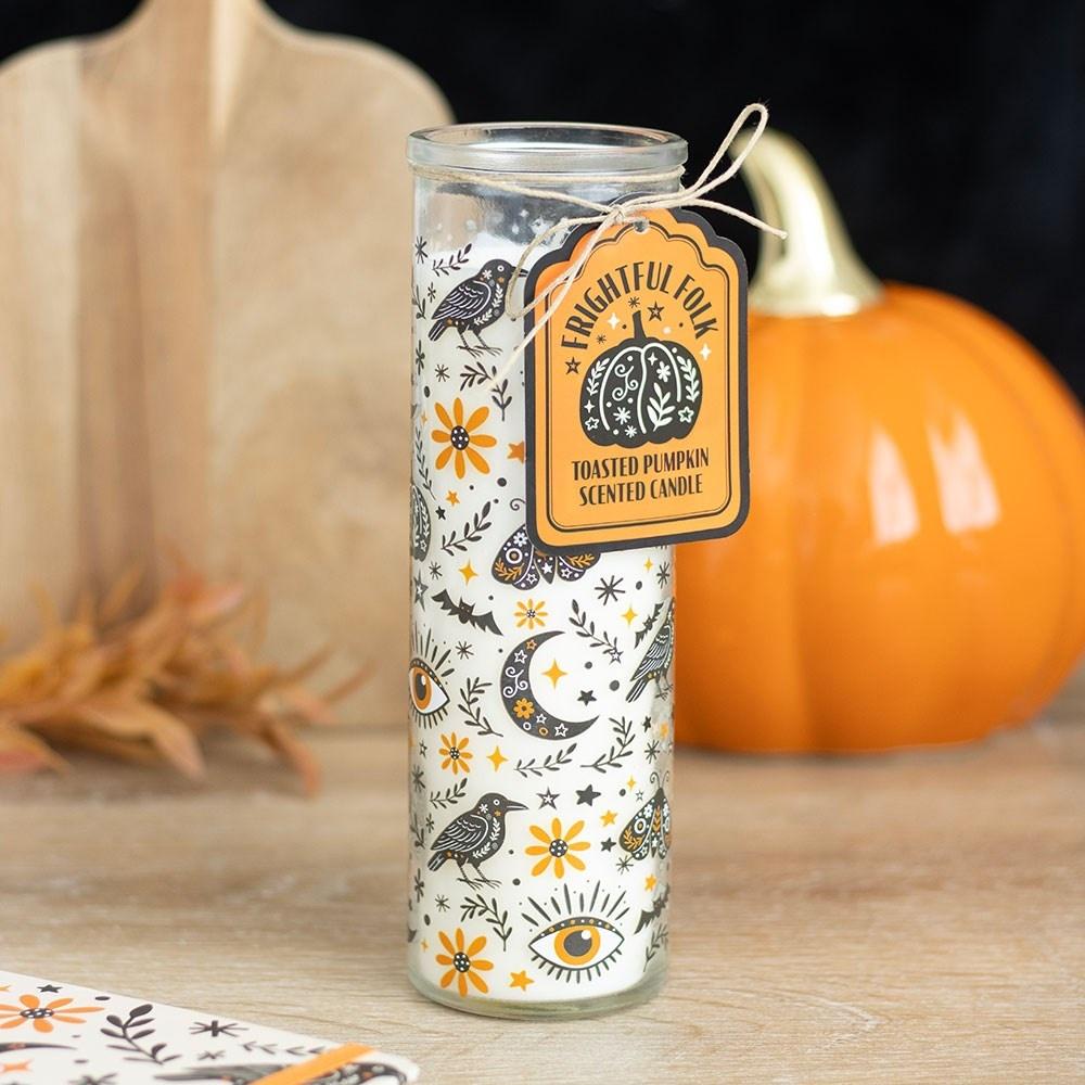 Something Different - Frightful Folk Print Toasted Pumpkin Tube Geurkaars - Multicolours